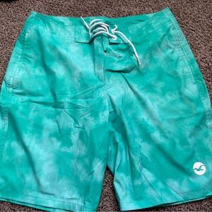 Green Tie-Dye Swim Shorts